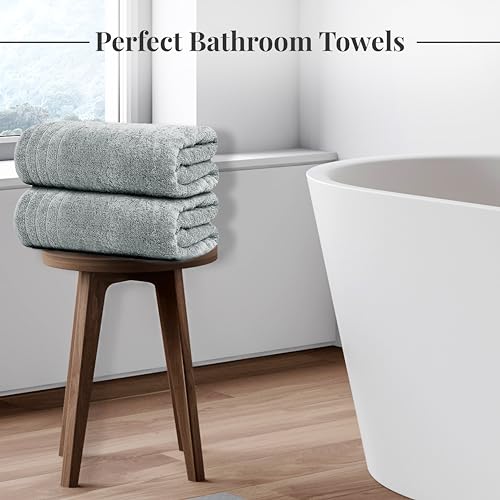 Tens Towels Pack of 8 Towels Set, 2 Extra Large Bath, 2 Hand, 4 Washcloths, 100% Cotton, Lighter Weight, Quicker to Dry, Super Absorbent, Perfect for Bathroom, Cool Grey - color: Cool Grey
