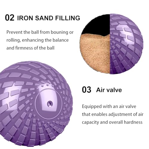 Medicine Ball 8, 10 lbs Slam Ball Weighted Balls for Exercise Strength and Crossfit Workout - color: Dynamic Light Purple, size: 8 LB