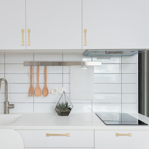 COTYKILEY 10 Pack 5 Inch(128mm) Brushed Gold Kitchen Cabinet Pulls Kitchen Cabinet Handles Cabinet Hardware - color: Brushed Brass, size: 5" Hole Center（128MM）