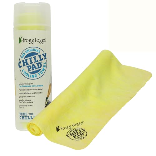 FROGG TOGGS Chilly Pad, Instant Cooling Towel, Long Lasting, Reusable, Sports and Outdoors Neck Towel 33x13 - color: Hivis Yellow