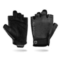 Harbinger Power Gloves 3.0 - Durable Half Finger Weightlifting Gloves with Adjustable Wrist Closure, Breathable Leather Palm, Small, Women's - color: Carbon, size: Large