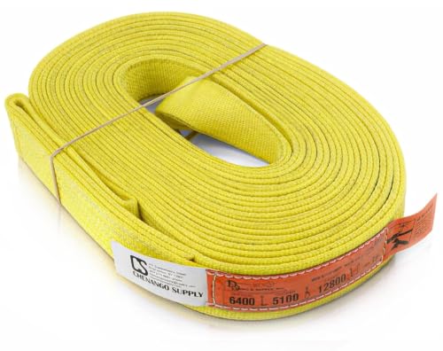 DD Sling (USA Made). Multiple Sizes in Listing! 2" x 30', 2 Ply Twisted Eye, Nylon Lifting Slings, Eye & Eye, 6,400 lbs Vertical, 5,100 Choker, 12,800 Basket Load (2inX30ft) - size: 2inX30ft