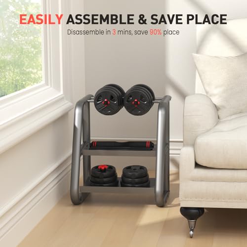 FDS4 Adjustable Dumbbell Set, 20/30/40/60/80 lb Free Weight Set with Connector, 3-in-1 Design for Dumbbell, Barbell, and Weight Plate Training, Home Gym Fitness Equipment for Men and Women - color: 80LB(40LB Pair)