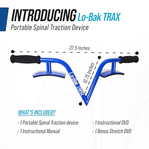 EZ-Bak Lo-Bak TRAX Lumbar Spine Stretcher - Upper & Lower Back Stretcher Pain Relief – Portable Spine Decompressor & Back Cracking Device for Herniated Discs, Sciatica, Scoliosis - Blue - color: Blue