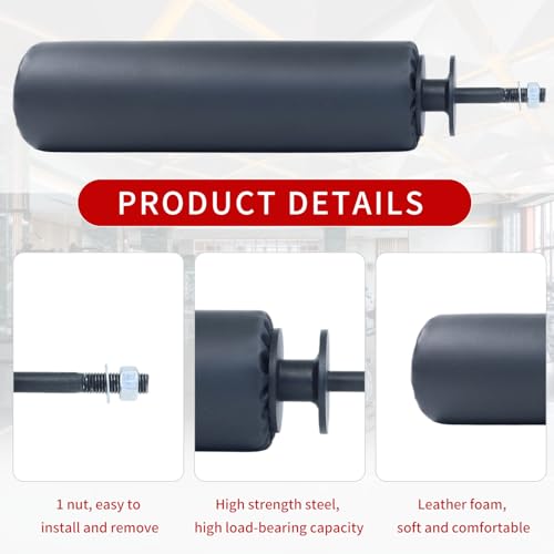 Single Leg Squat Roller/Nordic Hamstring Curl for Squat Rack Power Rack Attachments, Bulgarian Split Squat for Workout Esquipment Home Gym Accessories - size: Foam diameter 3" / 75mm ，1" / 26mm aperture
