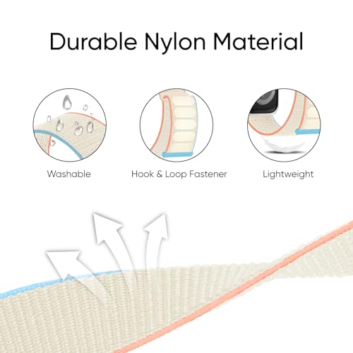 6 Pack Sport Nylon Loop Band Compatible with Apple Watch Band 38mm 40mm 41mm 42mm 44mm 45mm 46mm 49mm for Women Men, Adjustable Breathable Braided Straps for iWatch Series 11/10/9/8/7/6/5/4/3/SE/Ultra - color: Lake Blue/Light Beige/Lilac/Pomegranate/Smoke