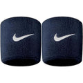 NIKE Premier Swoosh Singlewide Wristbands -Soft, Moisture-Wicking (1 Pair, 2.5" Wide) - color: Navy/White