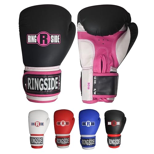 Ringside Pro Style Boxing Training Kickboxing Muay Thai Sparring Gloves - color: Black/Pink, size: Small-Medium