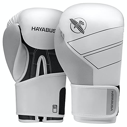 Hayabusa S4 Leather Boxing Gloves for Women & Men - color: White, size: 12 oz