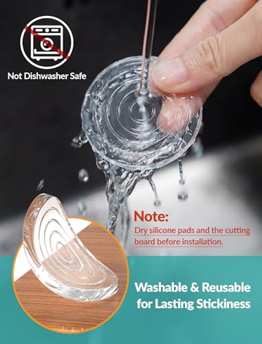 NiHome 16-Pack Non-Slip Cutting Board Feet, Self-Adhesive Silicone Pads | Washable & Reusable 1.96 Inch Oversized Design, No Screws Needed, Protects Countertops for Trays, Furniture & Chairs - size: 1.96 Inch