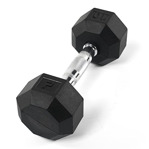 Power Systems Rubber Octagonal Dumbbell - size: 10-Pounds