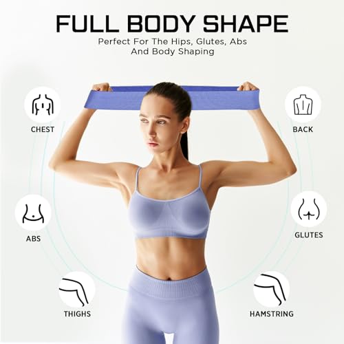 12 Pcs Fabric Resistance Bands for Working Out Non-Slip Booty Exercise Loop Bands for Women Men Glutes Hip Thigh Butt Yoga Pilates Fitness Gym, Light Medium Heavy - color: Dark Purple, style: Heavy Resistance