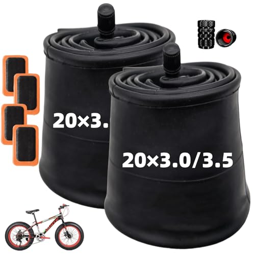 20x4.0 Fat Tubes 20x3.0/3.5 Fat Tire Tube 20x3.5/4.0 Bike Tube 20x4.0/4.5 Heavy Duty Tire Tubes for 20” Electric Bike Fat Beach Bike 2 Pack - size: 20x3.0/3.5