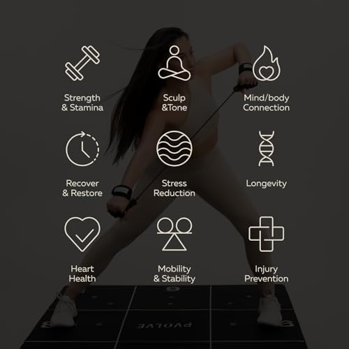 Pvolve Precision Mat - Home Workout Equipment, 4.6’ x 4’ x 2.2mm Rubber Mat for Home Gym, Cardio, Fitness, Designed To Be Used with The Pvolve Functional Fitness Method