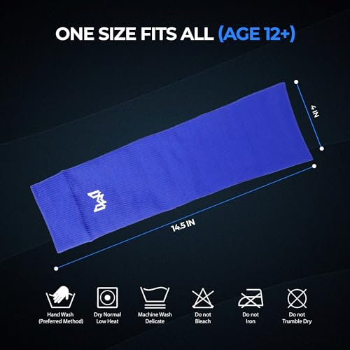 MediCaptain Pre Cut Soccer Sock Sleeves, Companion for Soccer Grip Socks, Securely Holds Shin Guards, Compression Leg Warmer - color: Royal Blue