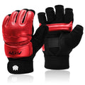 FitsT4 Sports Half Mitts MMA UFC Training Boxing Punch Bag Martial Arts Gloves - color: Red, size: Small
