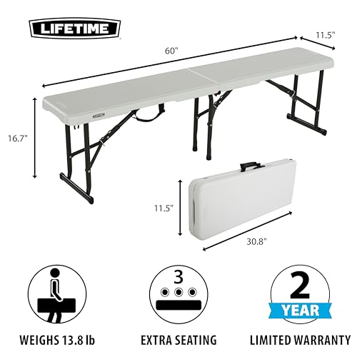 LIFETIME 80503 5-Foot Fold-in-Half Bench