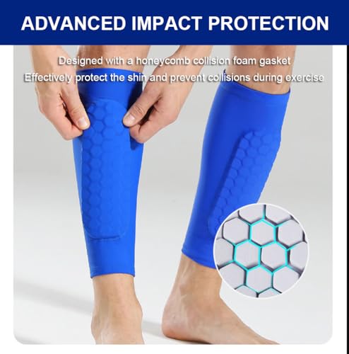 2 Pack Soccer Shin Guards Soccer Adult, Soccer Shin Guards for Kids Soccer Shin Pad with Honeycomb Pads, Shin Defender Shin Guard Sleeves, Ski Shin Guards Ski Shin Pads - color: Red, size: Medium