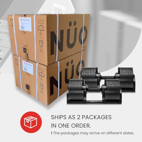 NUOBELL Adjustable Dumbbells 5-80 lbs: Replace 16 Sets, Ideal for Home Gym Weight Bench & Press - color: Total Black