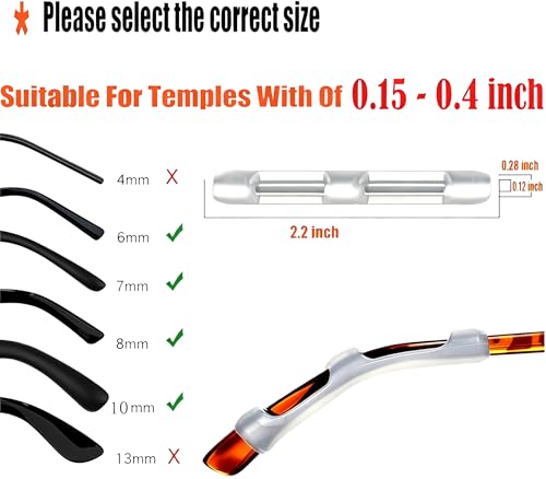 MOLDERP Eyeglass Ear Cushions, 7 Pairs Soft Silicone Anti Slip Glasses Ear Grip Temple Tips Comfort Ear Hook Pads, Non-Slip Flexible Eyewear Holder for Sports Running Daily Outdoor Wear (Clear 2, all) - color: Clear 2