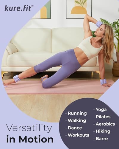 Pilates Weight | Wrist & Ankle Weights for Women | Weighted Bangles | 1LB/ 2LB Each (Set of 2) - color: Lilac, size: 1 LB