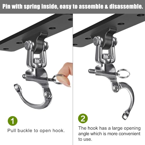 Dolibest Heavy Bag Hangers Brackets, Punching Bag Hangers, Heavy Bag Ceiling Mount for Body Weight Strength Training Systems, Aerial Yoga Swing & Hammock, Resistance Band - color: 4 Holes Punching Bag Hanger