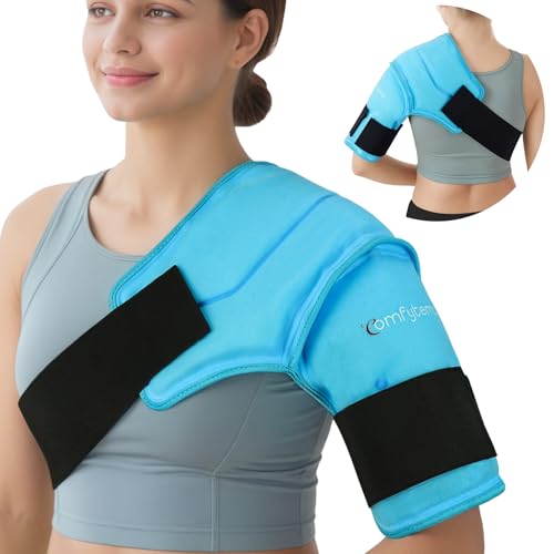 Comfytemp Shoulder Ice Pack Wrap for Injuries Reusable Gel, Physical Rotator Cuff Cold Therapy Arm Shoulder Sleeve for Pain Relief, Fracture, Arthritis, Surgery, Recovery (S/M) - color: Blue - 1 Gel Pack