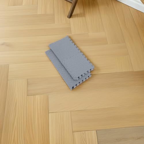 NUOBESTY 4pcs High-Density Foam Interlocking Floor Mats Soft Protective Exercise Tiles with Noise Reduction and Anti Vibration Features for Home and Gym Equipment Use