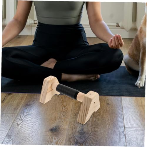 Totority 2pcs Wooden Parallettes Bars Non- Base for Push-ups and Exercise Handles for Strength Training and Calisthenics Compact Design for Home Fitness for Men and Women