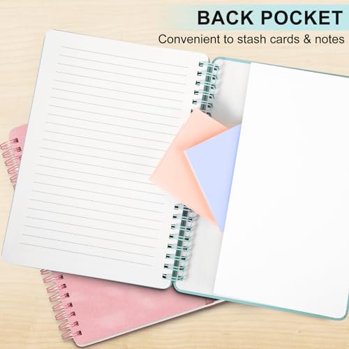 Light Green Lined Spiral Journal Notebook with 160 Pages, 8×5.7in, A5 Spiral Notebook, Journaling Notebooks for Work, School, Women, Men, College Ruled Spiral Notebook, Hardcover Leather Journals - color: Light Green, size: A5