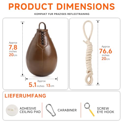 Speed Bag & Slip Ball for Boxing Reflexes & Reaction Practice, Perfect for MMA or Combat Sports Training (Filled)