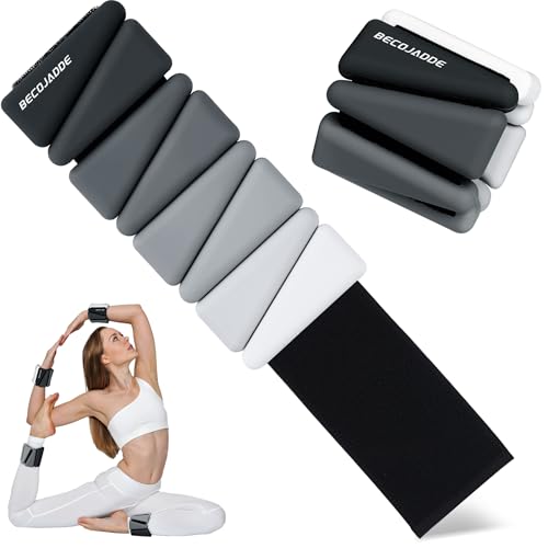 BECOJADDE Ankle Weights for Women Wrist Weights Set of 2 (1 lb/2 lb Each) Adjustable Arm Leg Weight for Womens Men Suitable for Walking Swimming Running Pilates Yoga Gym - color: Gradient Black, size: 4lb Pair (2lb Each)