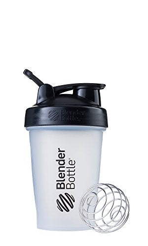 BlenderBottle Classic Shaker Bottle Perfect for Protein Shakes and Pre Workout, 20-Ounce, Clear/Black - color: Clear/Black/Black, size: 20 Ounces