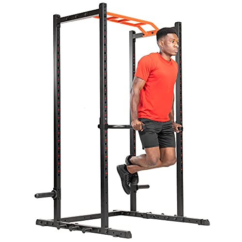 Sunny Health & Fitness Power Cage Squat Rack Attachments for Home Gym | Strength Training, Expanded Workout Variety, Durable Construction, Secure Fit, Quick Installation, Versatile Exercise Support - style: Dip Bar