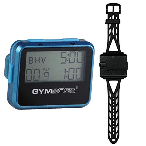 Gymboss Interval Timer and Stopwatch and Watchstrap - Bundle - color: Teal W/ Blue Buttons