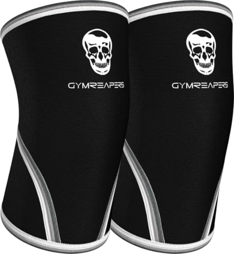 Gymreapers Elbow Sleeves for Weightlifting Powerlifting and Bench Press Support and Compression for Tendonitis Pain Relief 5mm Neoprene Training Gear for Men and Women - color: Black/White, size: Small