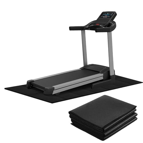 Molain Walking Pad Mat for Hardwood Floors, 68x24x0.2 Inch Foldable Treadmill Mat, Non-Slip Gym Floor Protection for Carpet, Shock Absorbing Exercise Equipment Mat for Home Workout - size: 0.5CM