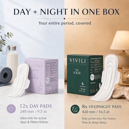 Day & Night Pad Combo Pack — 8ct XXL Overnight 16.5” + 12ct Regular 9.5” with Wings | 17x Drier Than Organic Cotton | pH 4.5 Balanced for Sensitive Skin | Plant-Based PLA, Unscented (20 Count) - size: Day+Night-20ct