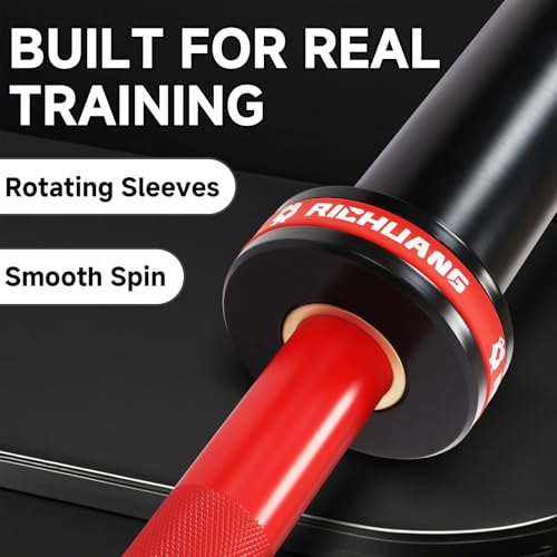 Ceramic Olympic Barbell 4/5/6FT – Short 2" Bar for Home Gym | Alloy/A3/45 steel. 400-500LB. 28mm knurled grip. Brass bushings. Squat, bench, deadlift, hip thrust. Fits standard plates. - color: Red, size: 4FT-400LBS