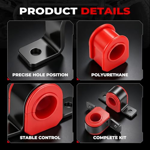 K80201 Front Sway Bar Bushing Kit for Ford F-250, F-350 Super Duty 4WD 1999-2006, F-450/F-550 Super Duty 4WD 1999-2004, 32mm Polyurethane Front Stabilizer Bar Bushings