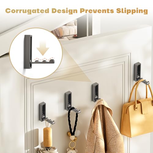 Folding Wall Hook, 4Pcs Foldable Coat Hooks Mounted, Heavy Duty Zinc Alloy No Rust Fold Up Hooks for Hanging Coat, Towel, Key, Hat, Bag, Jacket, Backpack (Gray) - color: Gray, size: 4