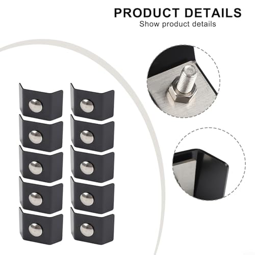10 Pack Mat Connectors Garden Fencing, 40x35mm Hot Dip Galvanized Steel Corner Brackets, Weather Resistant Pole Fixing Clips