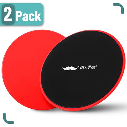Mr. Pen Core Sliders for Working Out - 2 Pack Dual Sided Workout Sliders Discs - color: Red