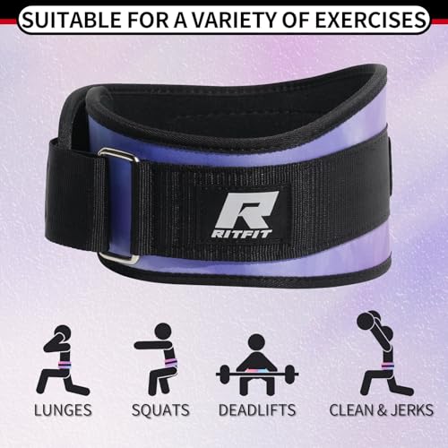 RitFit Weight Lifting Belt - Great for Squats, Lunges, Deadlift, Thrusters - Men and Women - 6 Inch Black/Camouflage - color: Galaxy, size: S(26"-32")