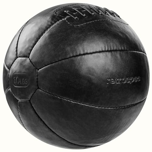 Core Weighted Medicine Ball 4, 6, 8, 10, 12, 14, 16, 20, 25, 30 lbs, Soft Touch Vegan Leather with Sturdy Grip for Strength Training, Recovery, Balance Exercises and Other Full-Body Workouts - color: Black, style: 10 lbs