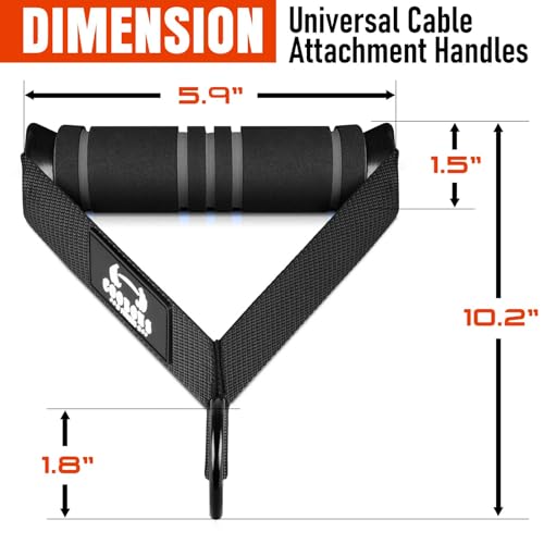 Heavy Duty Exercise Handles, Gym Cable Handles for Cable Machine Attachments, D Handle Cable Attachments, Handles for Resistance Bands, Workout Accessories, Fitness Equipment for Home Gym - color: Black Grey