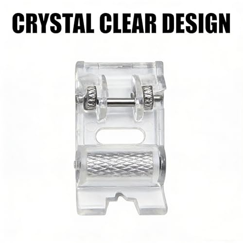 4 Pcs Roller Sewing Machine Presser Foot, Low Shank Snap-On Compatible with Singer Brother Janome Juki & More Sewing Machines, Ideal for Fabric Sewing & Craft Projects