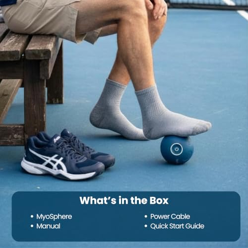 MyoSphere Vibration Massage Ball for Deep Tissue Stimulation, Muscle Tension Relief and Stress Reduction | Your Portable Deep Tissue Therapist | Nobol Blue- Limited Edition | 1.5lb - color: Nobol Blue
