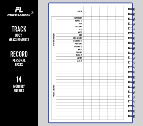 Fitness Logbook (Blue) - A5 Undated Workout Journal For Men & Women - Plastic Cover & Thick Paper - Planner Log Book To Track Weight Loss, Muscle Gain, Gym Exercise, Bodybuilding Progress - style: Blue Plastic