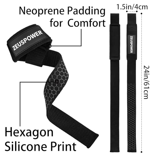 Lifting Straps Wrist Straps for Weightlifting Gym Straps Weight Lifting Deadlift Workout Women Men Dumbbell Straps for Hand RDL Strap Exercise Straps Dead Lift Cotton Neoprene Padded Zeus Power - color: 05-Lavender Silicone